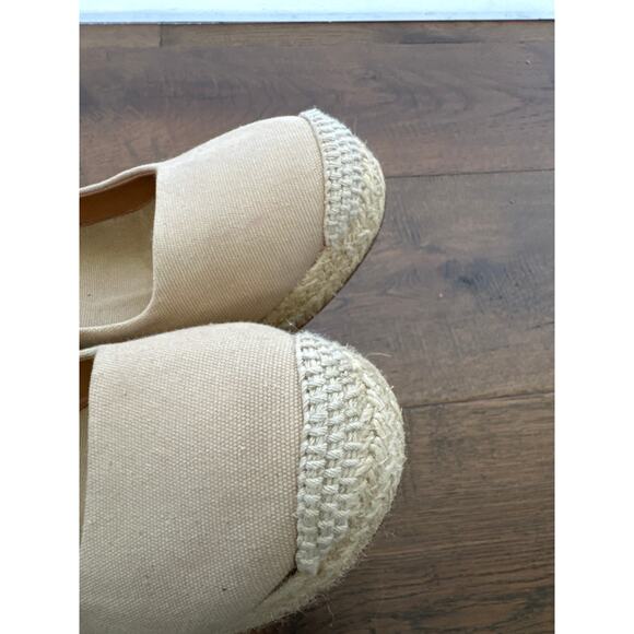 J. Crew Seville Canvas Espadrille Wedges Sandals Tan Women's Size US 9.5 - Picture 6 of 9